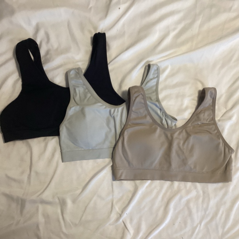 Fruit of the Loom Sports Bra Trio - Black, Gray, Tan
